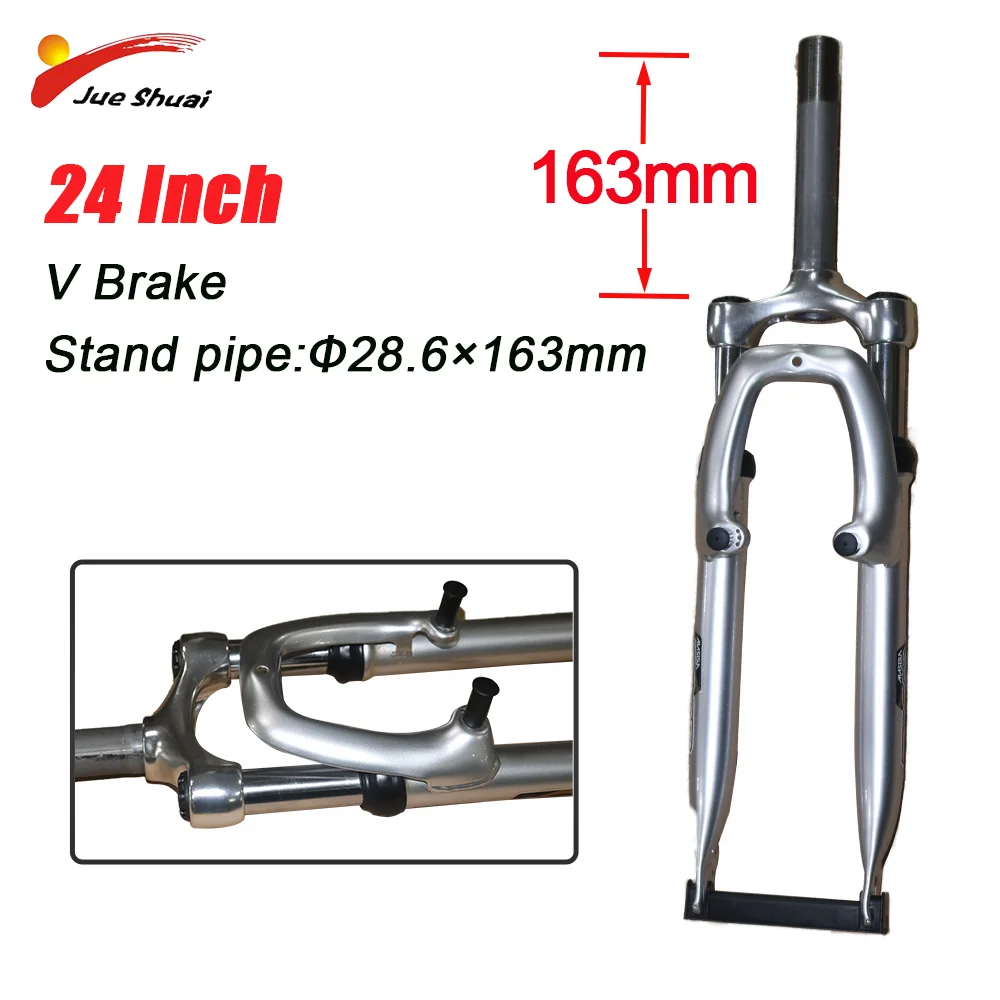 

24Inch Silver Black Mountain Bicycle Front Fork V Brake Aluminum Alloy E-Bike Fork Width 70mm Height 429mm Ebike Front Fork