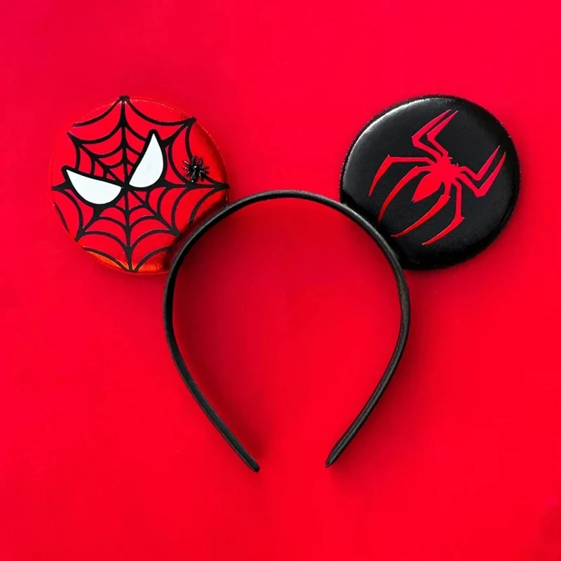 Disney Mickey Mouse Ears Hairbands Marvel Spiderman Headbands for Women Bows Hair Accessories Girls Party Headwear Kid Baby Gift