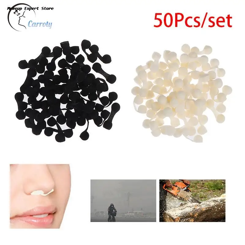 50Pcs Tanning Nasal Plug Spray Nose Filters Sponge Black/White Anti-pollution