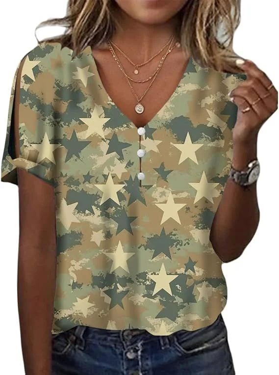 2025 Camicia da donna allentata di nuovo stile Camicia da lavoro casual Camicia da donna estiva in bianco e nero versatile con scollo a V e bottoni di perle
