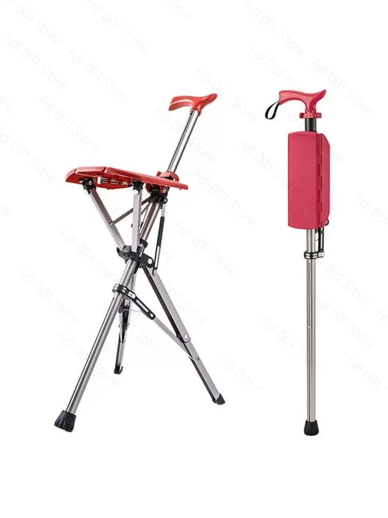 The elderly cane chair  stool dual-purpose foldable portable the elderly  with seat