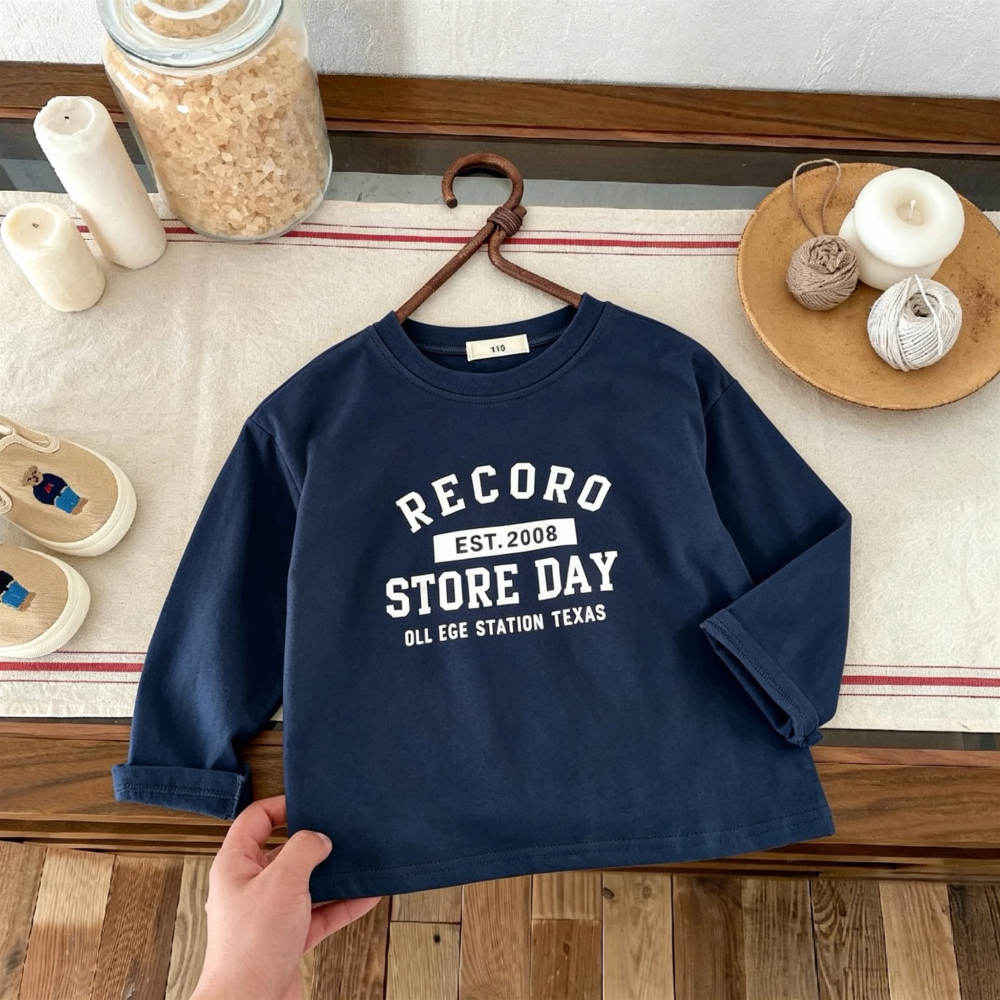 Print Letters Long Sleeve T-shirt For Children's Clothes Spring Fall New Style Fashion Kids Bottoming Shirt Casual O-neck Blouse