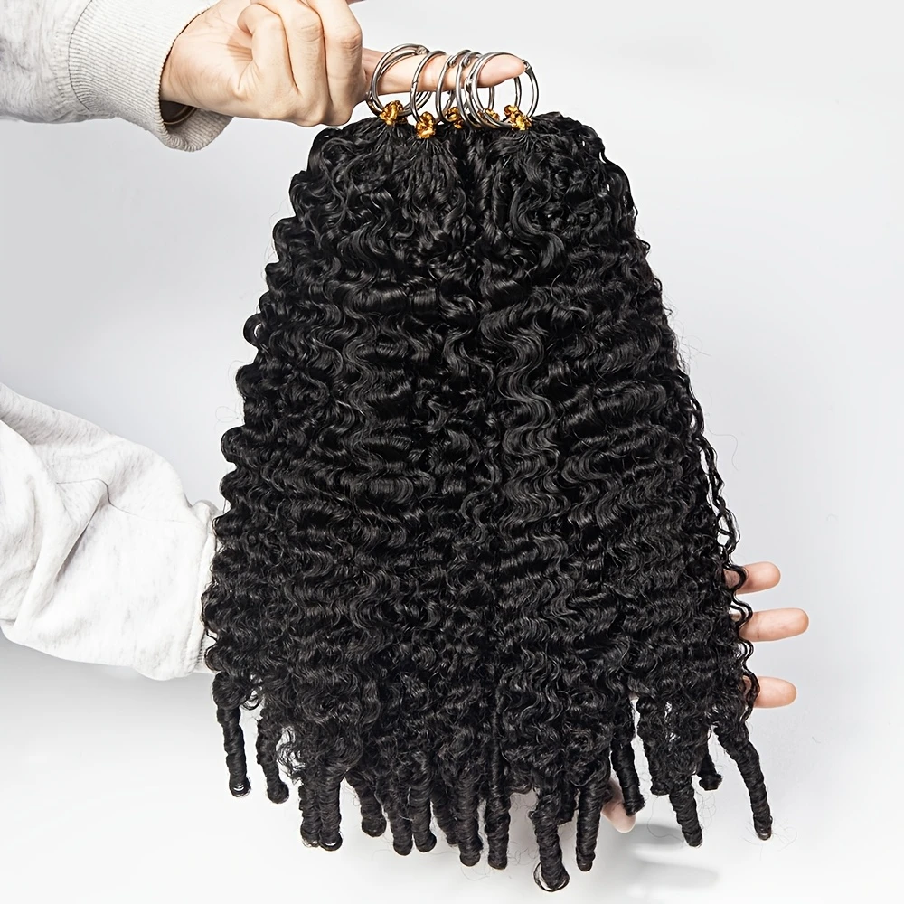 Extensions de cheveux bouclés en spirale pré-bouclées en crochet avec nœuds miracle, style bohème, en cheveux humains bouclés birmans, pour tresses