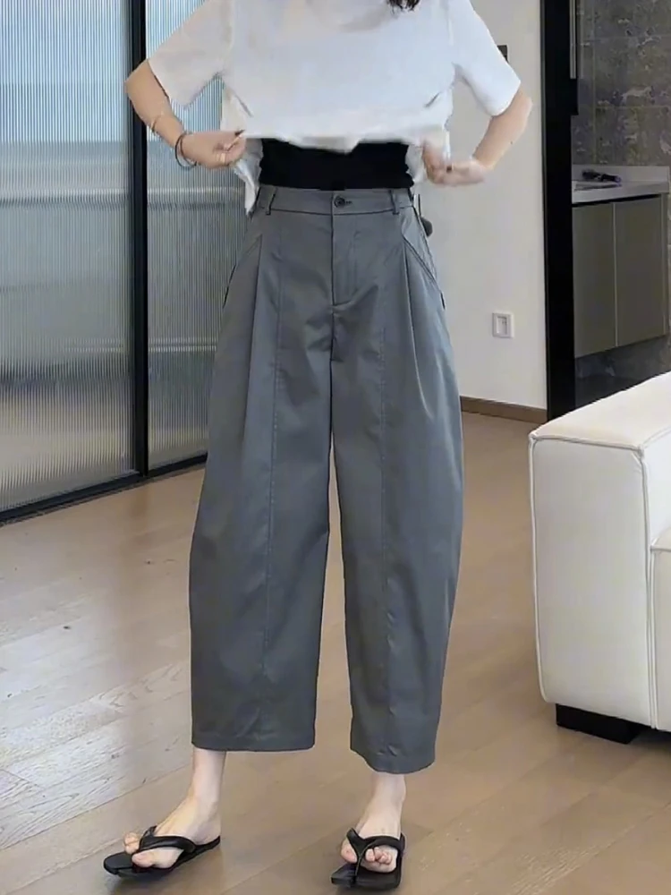 Japanese Sle Balloon Pants Women Summer Slimming Harlan Pants Small Size Loose Wide Leg Pants Nine Points Casual Carrot Pants