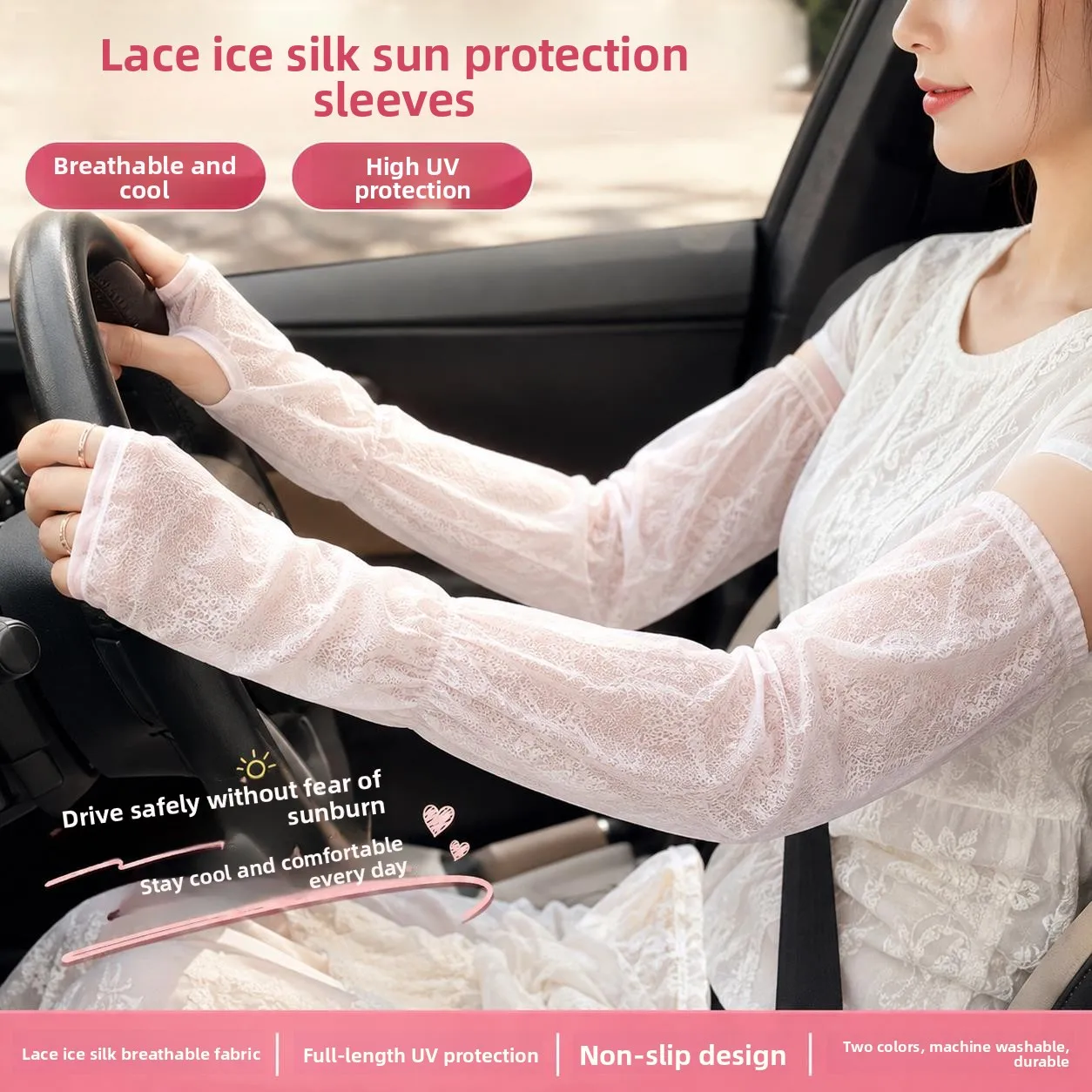 Sun Protection Ice Sleeve Lace Sleeve Cover Loose Thin Summer Outdoor Travel Cool Fairy Wind High Aesthetic Value