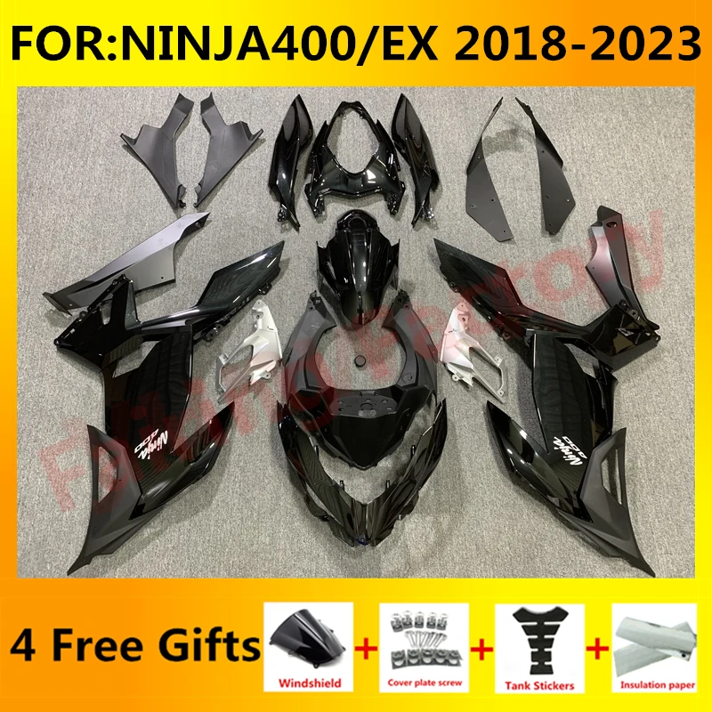 

Новый комплект обтекателей для мотоцикла ABS подходит для Ninja400 EX400 EX Ninja 400 2018 2019 2020 2021 2022 2023 полный комплект обтекателей черный серебристый