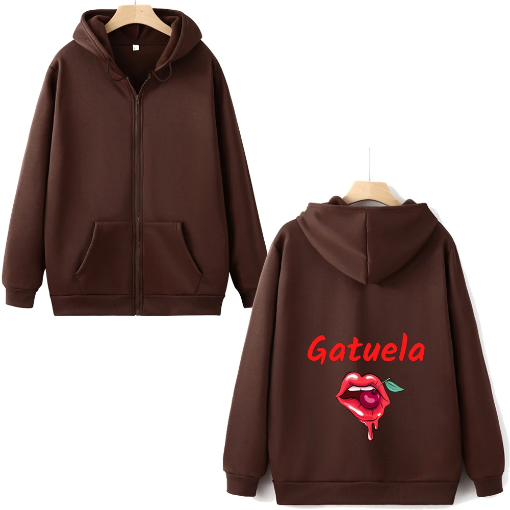 Gatuela Karol G Song Zipper Hoodie Sexy And Fashionable Pattern Print Harajuku Street Style Sweatshirts For Men Women