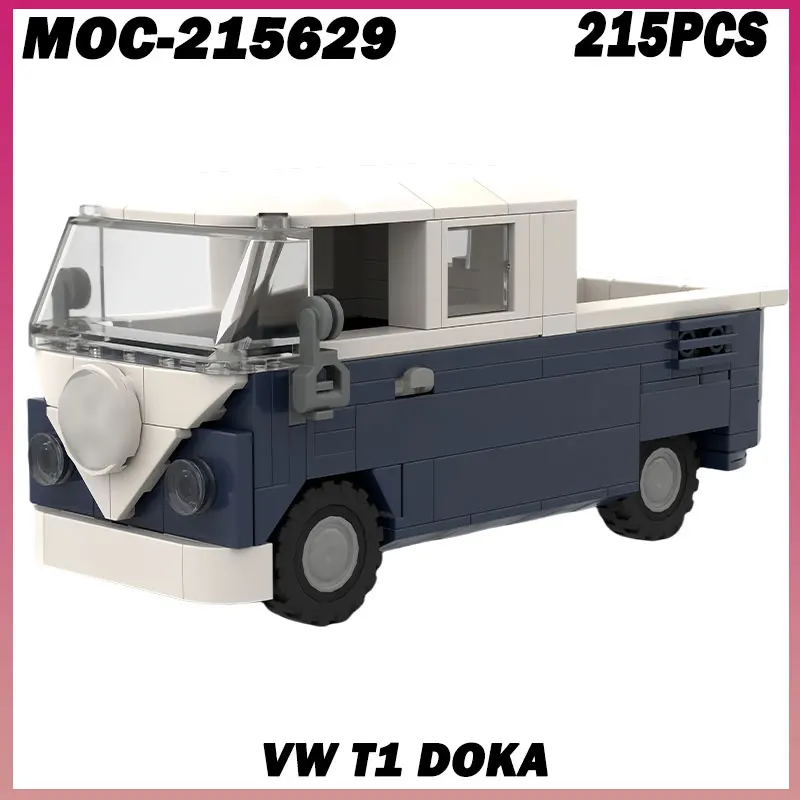 

215PCS MOC-215629 VW T1 Doka Pickup Cars Building Blocks Cars Model Classic Trucks Set DIY Bricks Toys Gifts