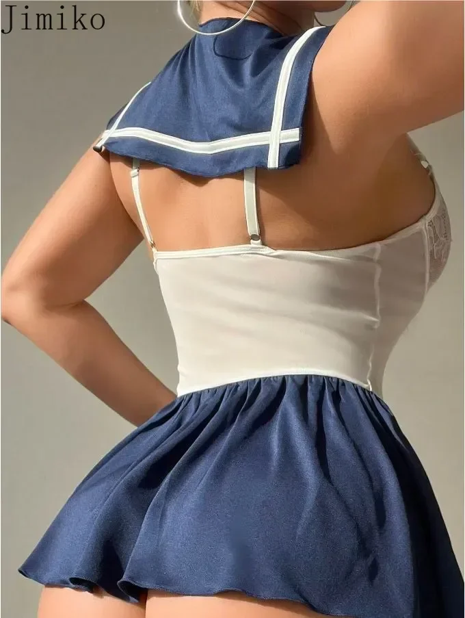 

Sexy Cut Out Sailor Costume Kawaii School Girl Dress Lingerie Set Role Play Cosplay Outfit for Women Halloween Christmas Party