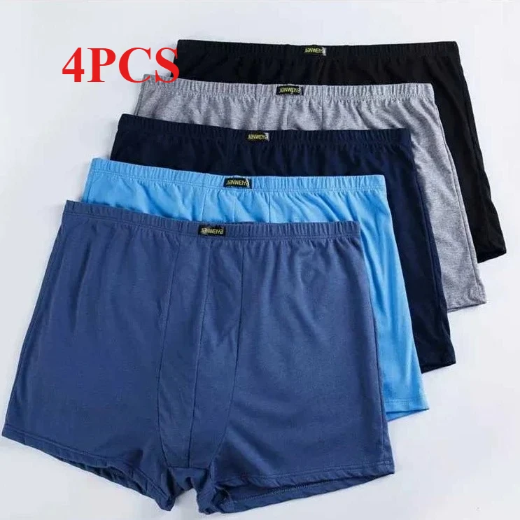

4-Pack Men's Big Tall Cotton Boxer Shorts - Ultra Loose Fit Super Breathable Underwear Lounge Pants for Men 9XL 10XL Plus Size