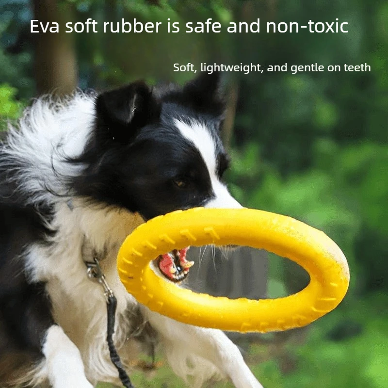 Juguete Nuevo para Perros, Frisbee de Entrenamiento, Anillo de Arrastre Interactivo de EVA, Juguete de Entrenamiento Resistente para Perros