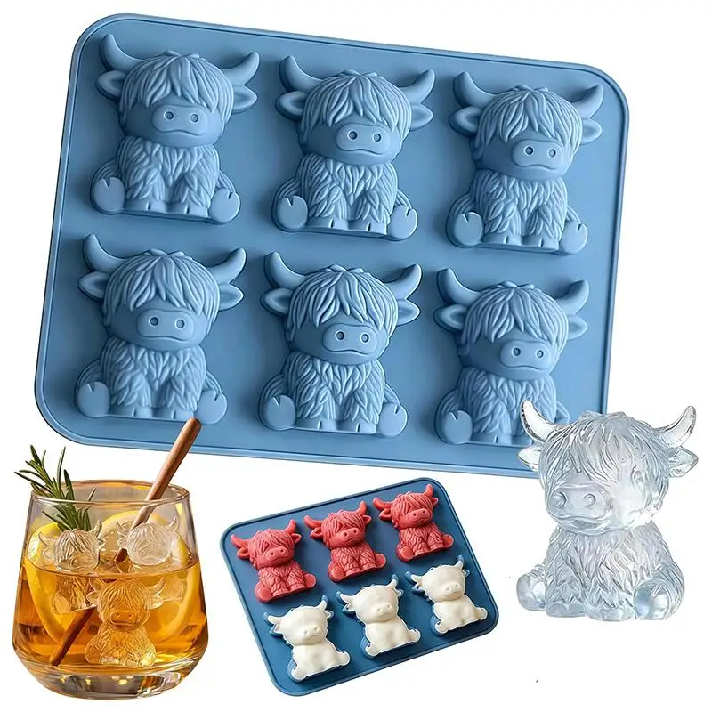 Highland Highland Cow Ice Cube Mold Silicone Fondant Chocolate Candy Candle Mould Cake Mould Non-Stick Baking Tool DIY - Aliexpress Deal