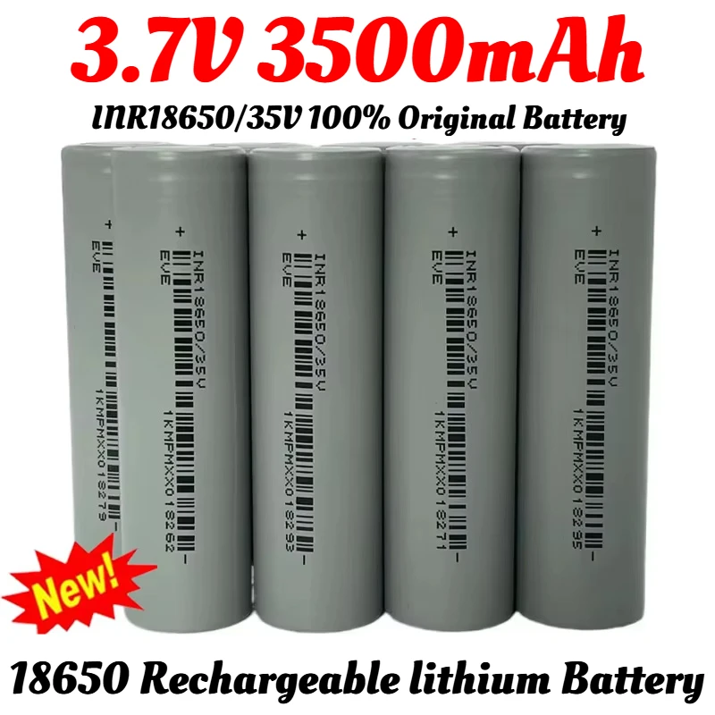 New 100% Original 18650 3500mAh Power Battery INR18650/35V 3500mAh Li-ion 3.7v Rechargeable Battery 18650 Battery 1-50 Pieces