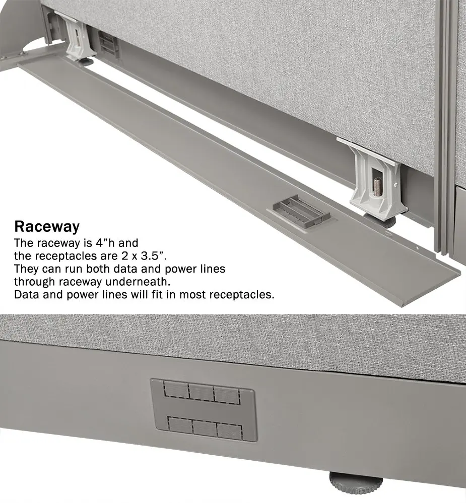 Office Partition Panel Room Divider 24x48 Grey, Customized