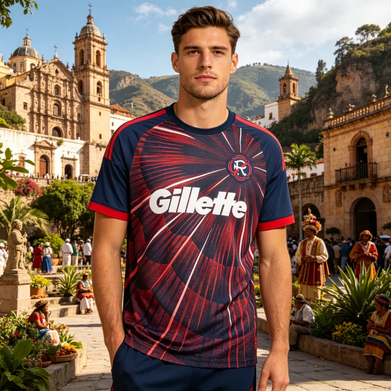 New England Printing 2026 Away Jersey Men's Soccer  Football Jersey Fan Version Navy Red White Burst Pattern Parent-child Tee
