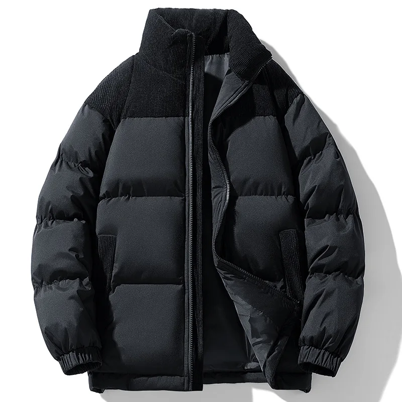 Men Cotton Padded Jacket Winter Thick Warm Couple Loose Stand Collar Coat Quality Outerwear sobretudo masculino plus size JK-262