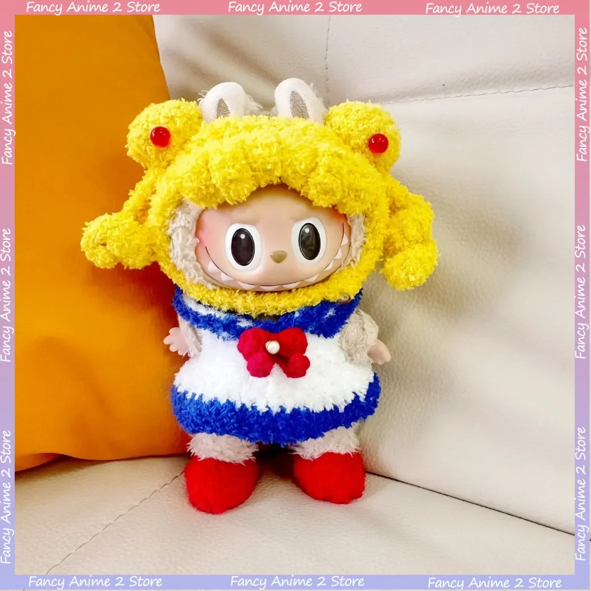 

Милая кукла Sailor Moon Labubu, одежда ручной работы, вязаный крючком Labubu, аниме-костюм, одежда для косплея для Labubu V1 V2 V3, аксессуары для кукол