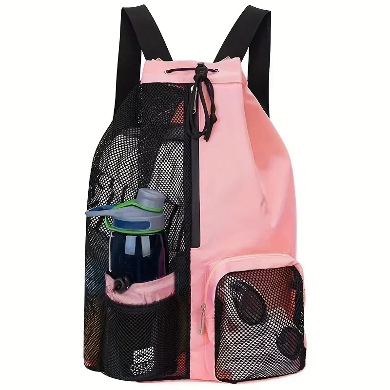 Schwimmtasche, Netz-Rucksack mit Kordelzug, bequem zu tragen, Strand-Tauchrucksack, nasser Rucksack, Sport-Rucksack für den Fitness-Studio