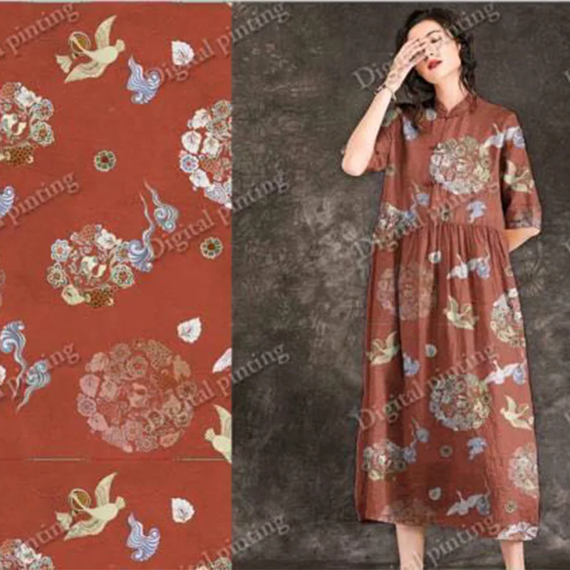 

Богемная этническая ткань рами в этническом стиле, уникальная цифровая печать для платья своими руками, летнего топа, юбки и праздничного шитья 2026