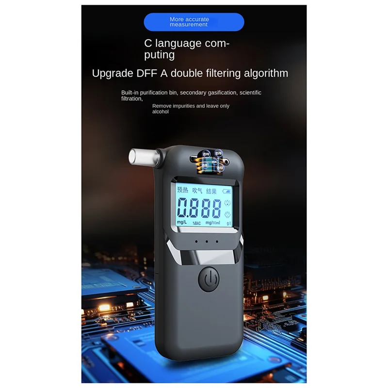 ABLL-デジタルアルコールテスタープロフェッショナルアルコール検出器飲酒検知器警察アルコテスターLCDディスプレイ飲酒運転テスト