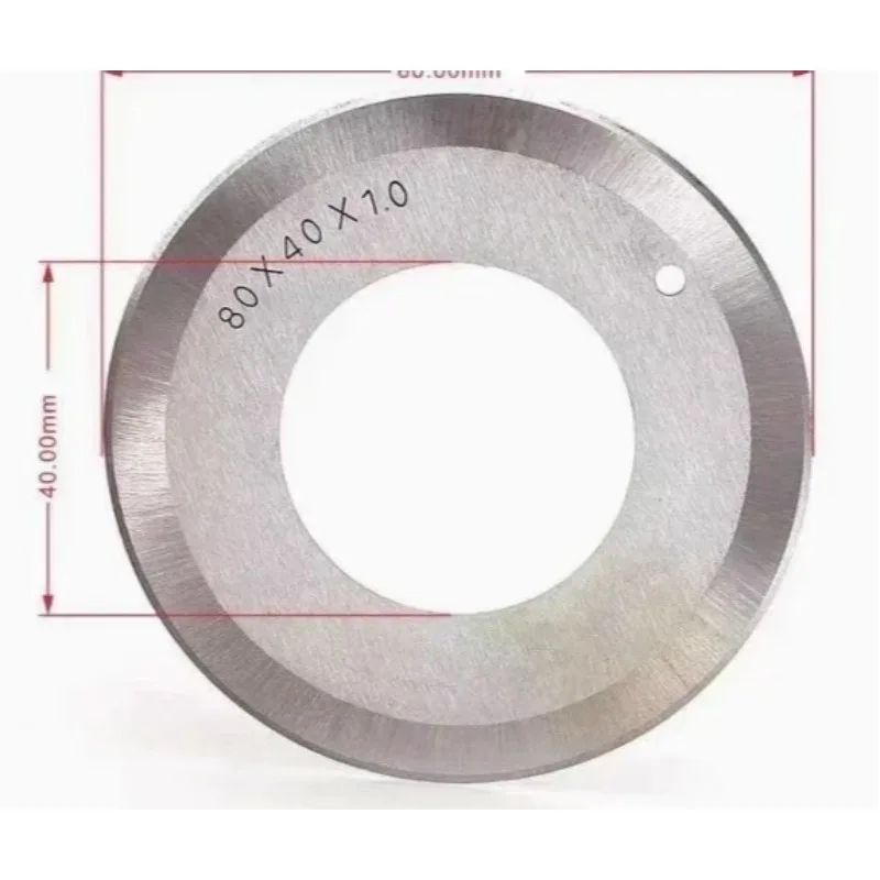 10 Pcs   Double-Sided Round Cutting Blades 80x40x1.0mm for Leather Cutting and Slitting Machine Tools