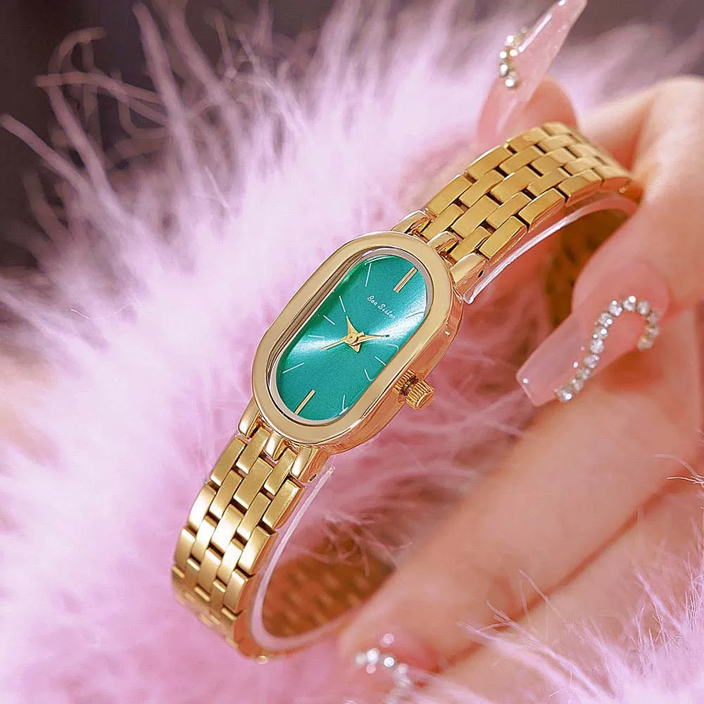 المرأة تيفاني الأزرق الهاتفي ووتش الفاخرة الفولاذ المقاوم للصدأ سوار كوارتز ساعة اليد أزياء بسيطة أنيقة السيدات على مدار الساعة هدية جديدة