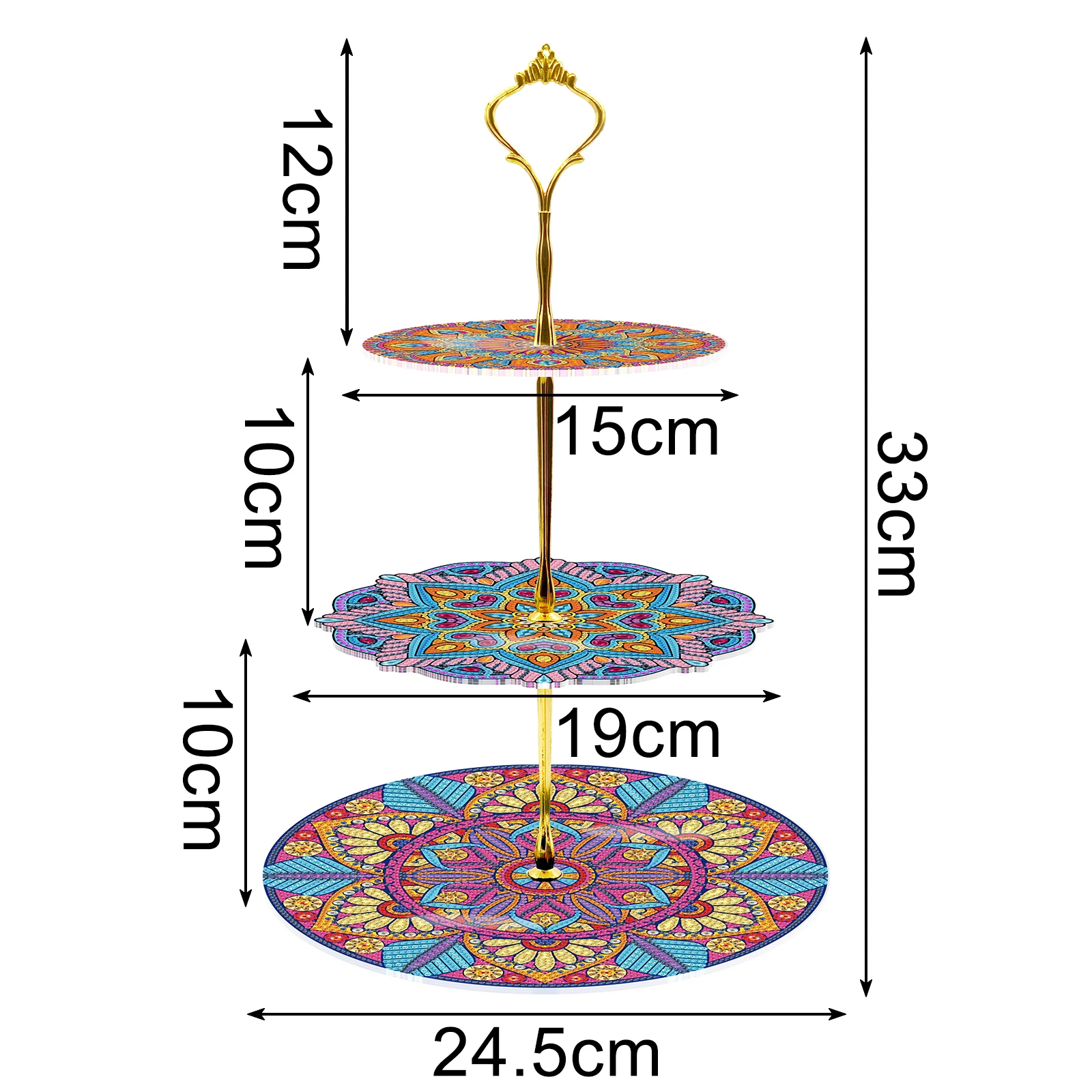 DIY Diamond Painting Acrylic Mandala Multi-layer Cake Stand Plates Bracket Placemat Dinner Plate Wedding Party Home Decoration