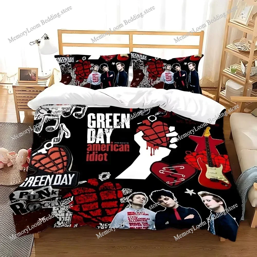 Green Day ' AMERICAN IDIOT Bedding Set Single Twin Full Queen King Size Bed Set Aldult Kid Bedroom Duvetcover Sets Bed Sheet Set