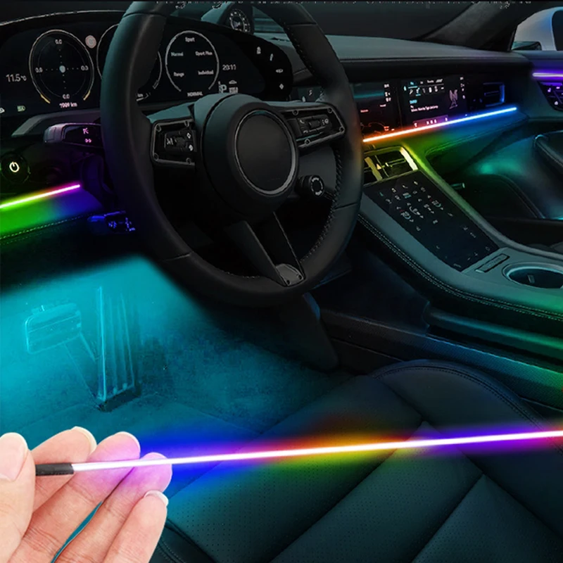 

9/10 in1 Symphony RGB car Ambient lights RGB guide fiber optic car decoration atmosphere light Interior Decorative Lamp