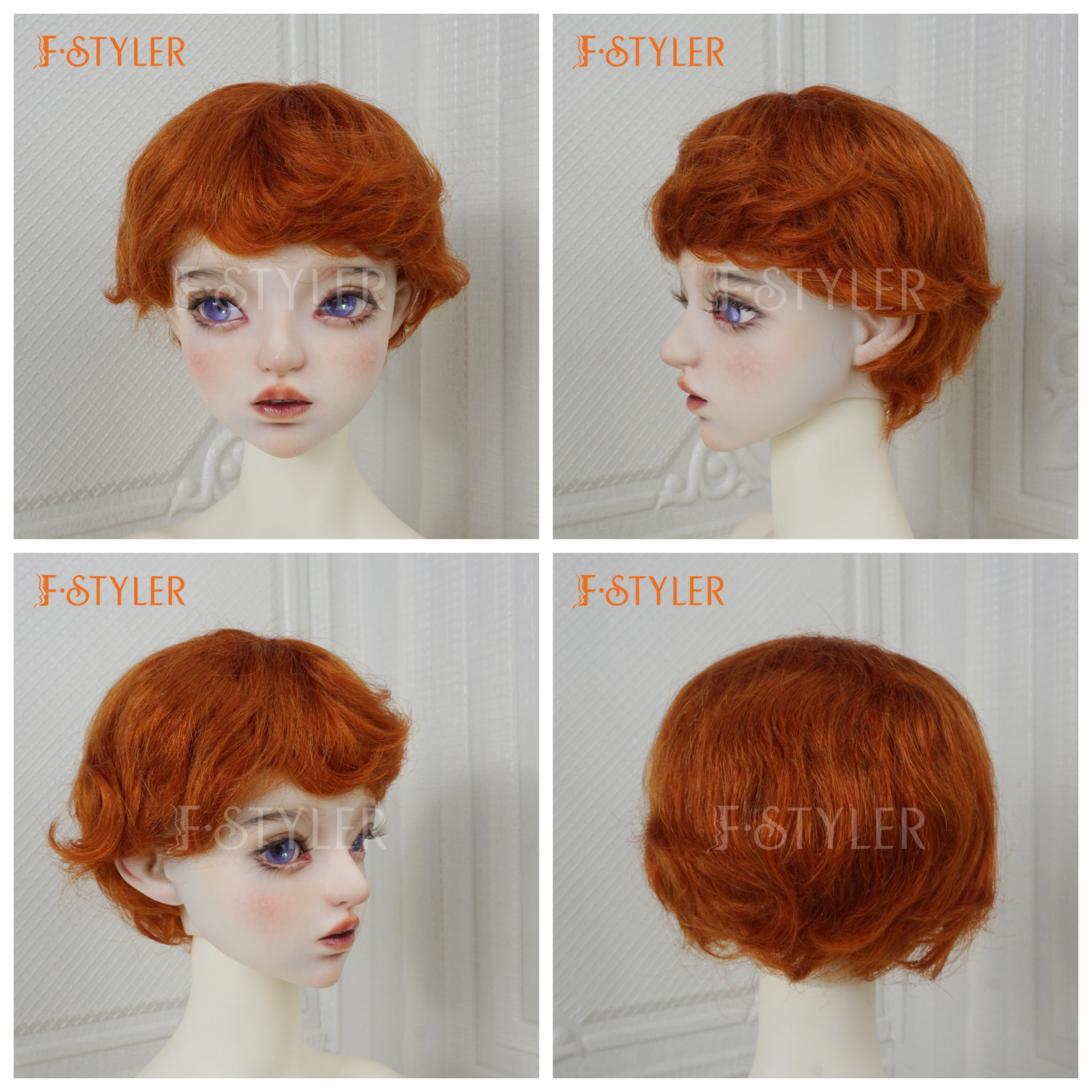 

FStyler Boycut Doll Wig BJD 8-9 Inch Head Mohair Soft Wigs 1/3 Boy Short Hair Dolls Accessories