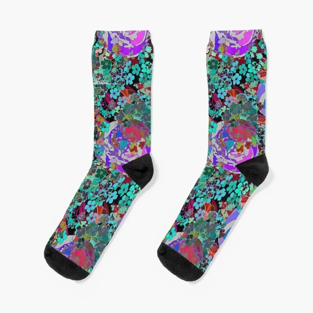 Happy Flowers 08 Socks summer hiking Toe sports Lots Socks Men Women's