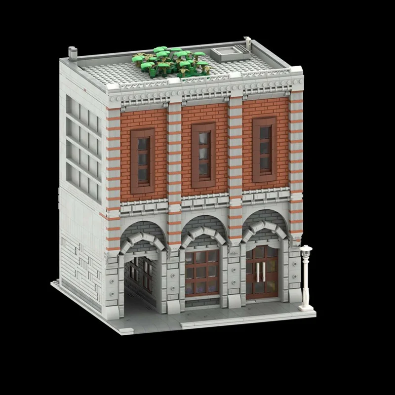 City Street View Model MOC Building Bricks City Post Office Modular Technology Children Holiday Gifts Assemble Toys Suit