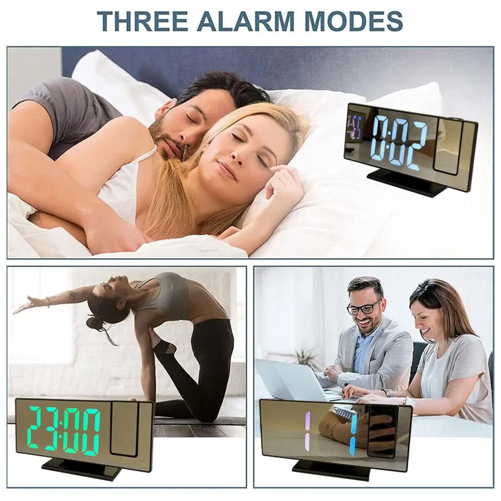 مع عرض درجة حرارة الوقت الخلفية غفوة على مدار الساعة للمنزل LED منبه رقمي ساعة الإسقاط ساعة العارض ساعة السقف