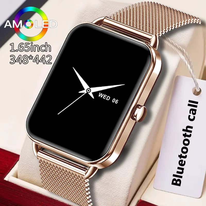 

Original Ultra-thin Bluetooth Call 1.65inch Smartwatch Women's Watch Sports Fitness Tracker Heart Rate Smartwatch Android IOS