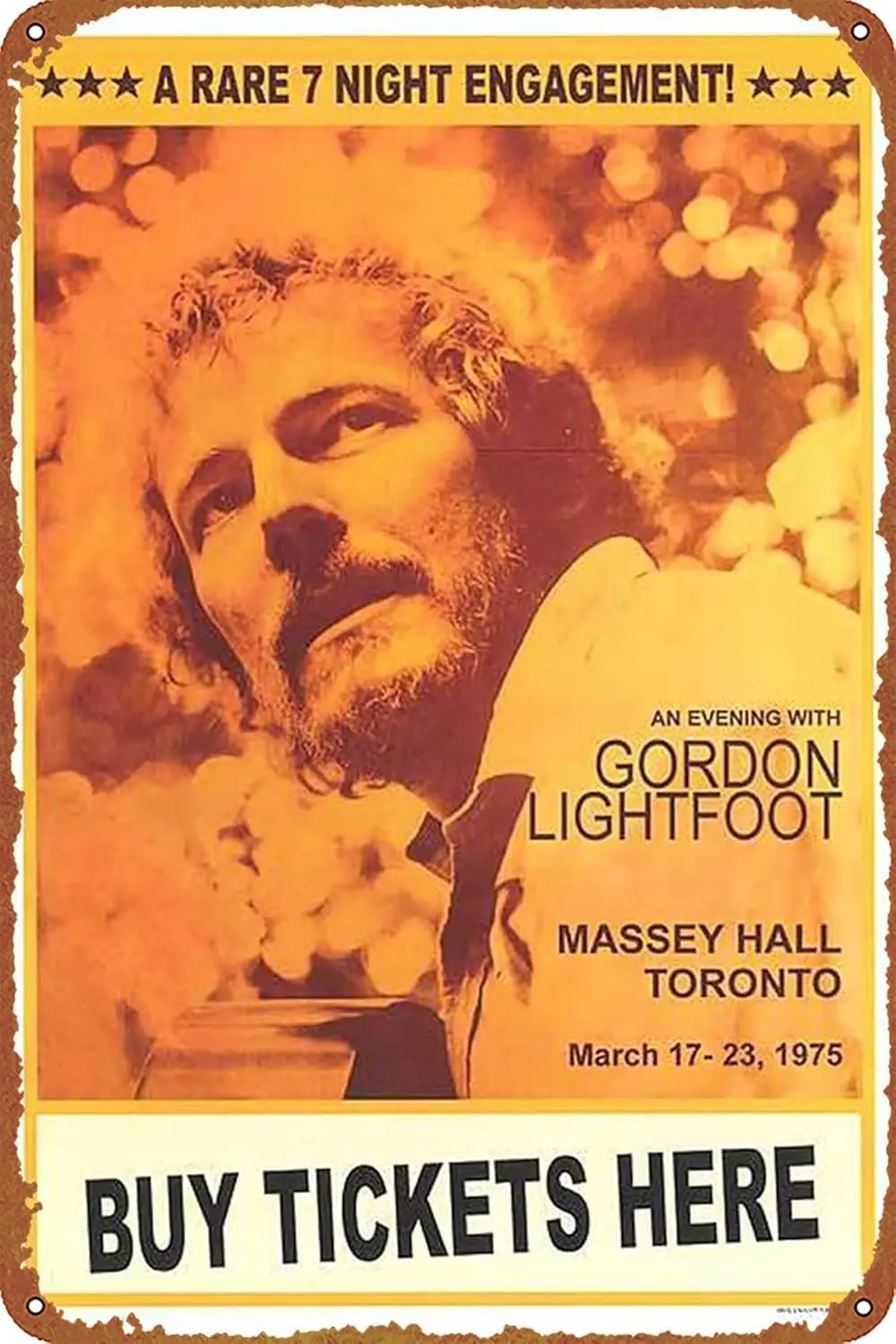 Gordon Lightfoot Music Poster Metal Tin Sign Retro Wall Signs for Home Cafe Bar Pub Wall Decor 8x12 inch sign
