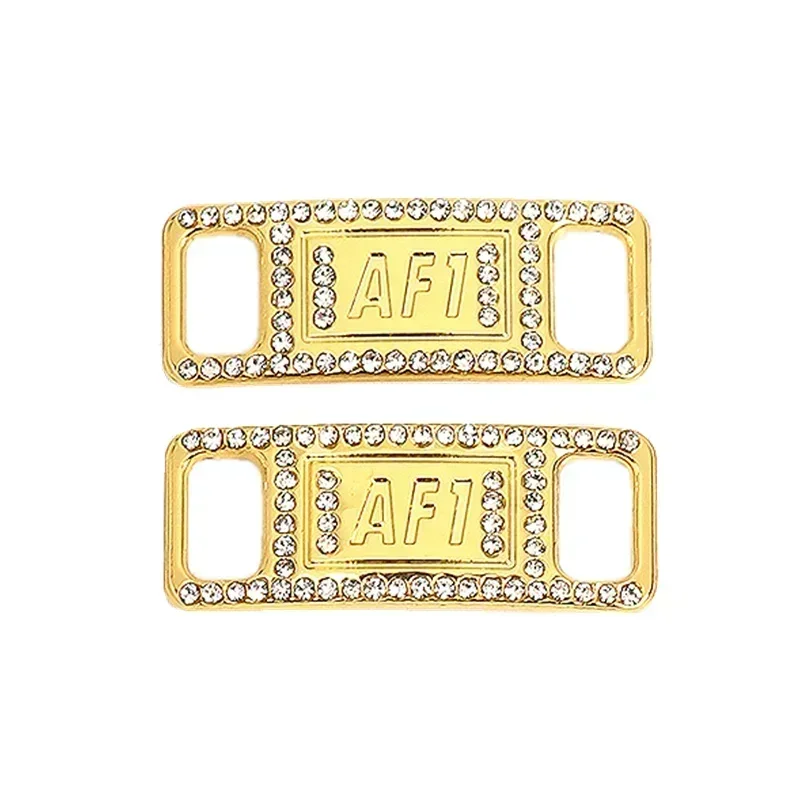 1Pair AF1 Diamond Shoe Charms Fashion Laces Buckle Quality Metal Shoelaces Decorations Chapa Air Force One Shoes Accessories