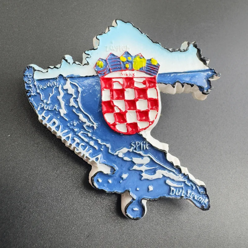 

Resin Croatian Creative Refrigerator Sticker Creative 3D Painting Magnetic Attraction Sticker Tourist Cultural Souvenir Gift