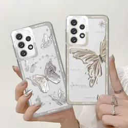 Cases Case for Samsung Galaxy A34 A54 A14 4G A25 A33 A23 A13 A15 A24 A73 5G Cover Beautiful Butterfly Art Transparent Soft