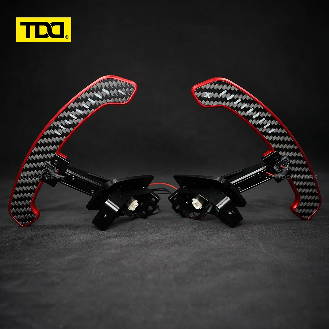 TDD Real Carbon Fiber LED Magnetic Paddle Shifters For Porsche 992 GT3 Steering Wheel Shift Paddles Extension