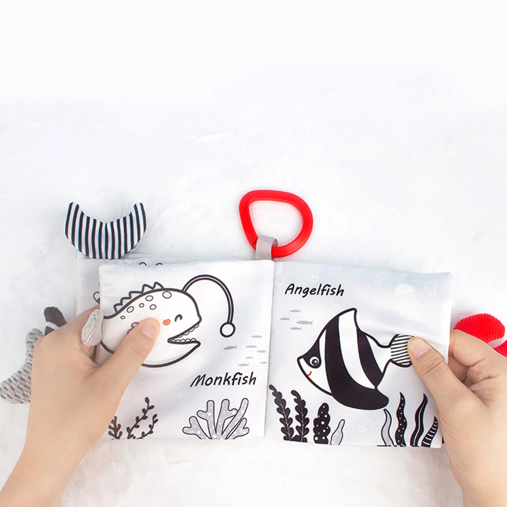 Reißfestes Tuch, Meereswesen, Knisterstoff, Baby-Handbuch, frühes Lernen, pädagogisches Spielzeug, interaktives Kleinkindspielzeug
