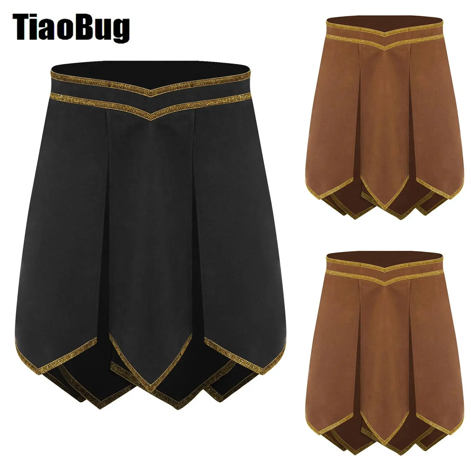 

Мужская юбка-гладиатор на Хэллоуин, косплей, римская юбка-гладиатор с золотой отделкой, искусственная замша, доспехи, юбка, средневековый греческий воин, рыцарь, пояс, юбка, костюмы
