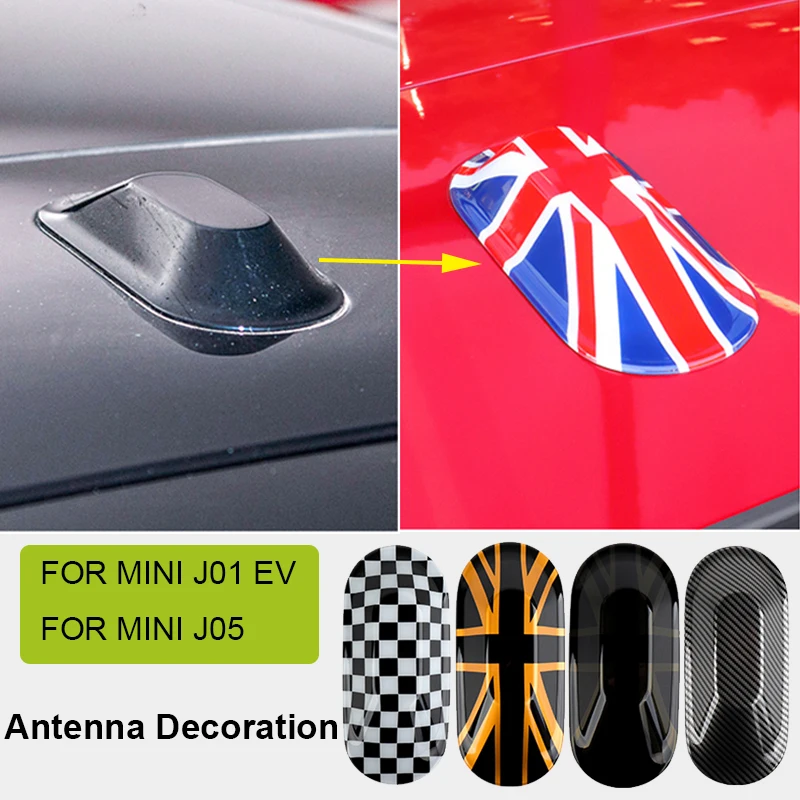 Car Exterior Decoration Trim Antenna Cover Sticker for Mini Cooper E SE J01 EV J05 Aceman JCW 2024 2025 Car Styling Accessories