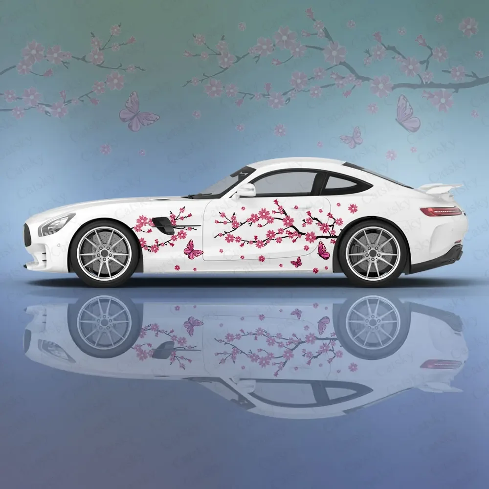 

Розовая вишневая бабочка, автомобильная виниловая наклейка, самоклеящаяся наклейка из ПВХ, подходит для грузовиков, внедорожников, декора, автоаксессуары, подарок