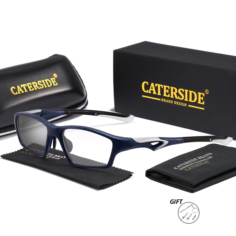 CATERSIDE Modische Anti-Blaulicht-Photochrome Lesebrille für Damen und Herren, Optische Brille für Outdoor-Aktivitäten und Radfahren – Detail 7