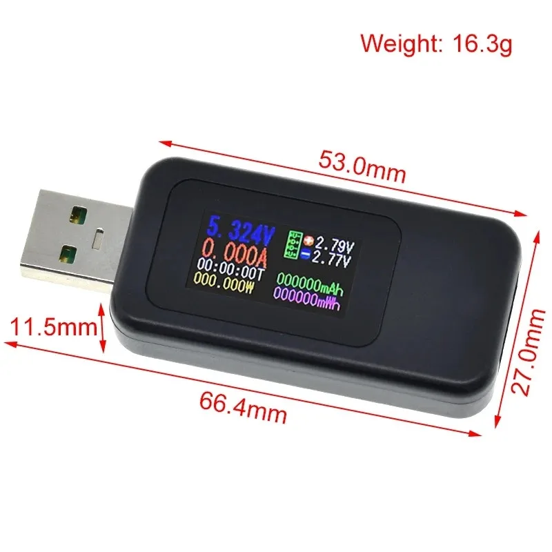 10 w 1 Tester TYPE-C / USB Cyfrowy woltomierz DC Amperimetro Miernik napięcia prądu Amp Volt Amperomierz Detektor Ładowarka Power Bank