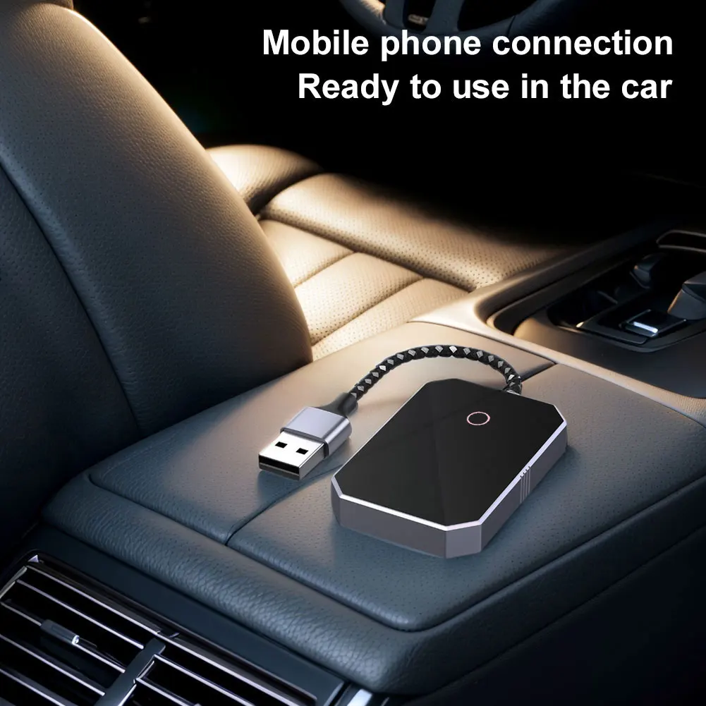 2 in 1 CarPlay Android Auto Wireless Adapter Mini Carplay&Auto Box Dongle Wireless CarPlay Adapter for Factory Wired Carplay Car