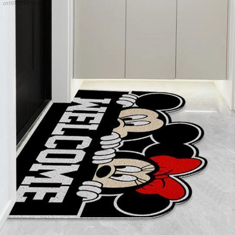 Imagem -05 - Disney Mickey Mouse Cartoon Printing Floor Mat Tapetes Absorventes de Água Porta da Cozinha do Banheiro Bonito Decoração do Quarto da Menina Doce