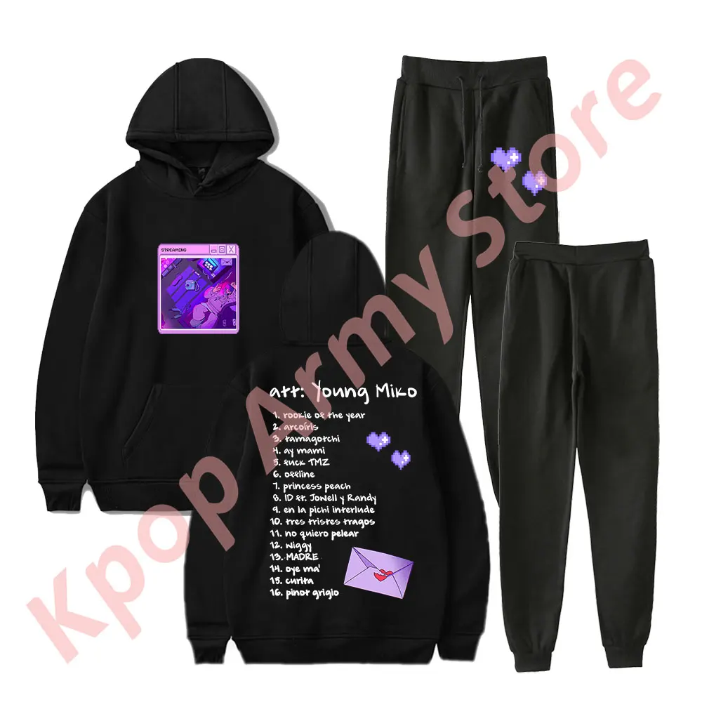 Young Miko att Merch Hoodies Set Tour Logo Sweatshirts Women Men Fashion Casual HipHop Style Streetwear