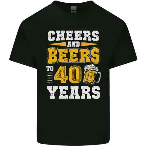 40th Birthday 40 Year Old Funny Alcohol Mens Cotton T-Shirt Tee Top