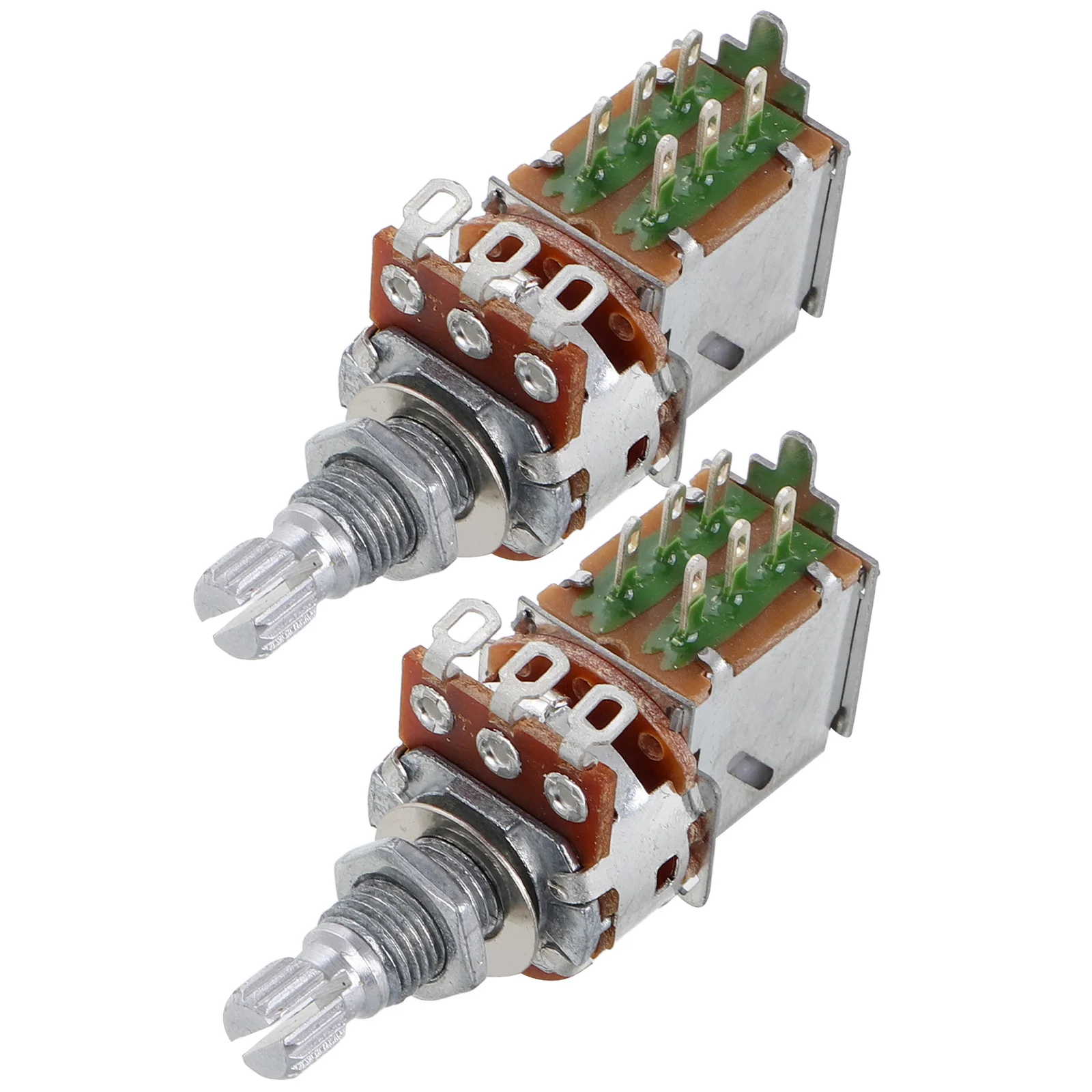 

2Pcs Electric Guitar Bass 500k Audio Taper Potentiometers Precise Volume Control Guitar Parts Accessories Parts for Guitars